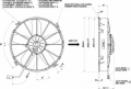 Vysoce výkonný ventilátor Spal - sací, průměr 305mm, 24V