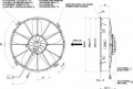 Vysoce výkonný ventilátor Spal - tlačný, průměr 305mm, 24V