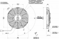 Vysoce výkonný ventilátor Spal - sací, průměr 255mm, 24V