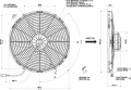 Vysoce výkonný ventilátor Spal - sací, průměr 385mm, 24V