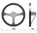 Volant Sparco R325 350mm - černý/černý - semiš
