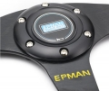 Sportovní volant Epman - 350mm semiš - černý/černý (žlutý proužek)