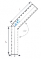 Hliníkové (Alu) koleno 45° - průměr 38mm (1,5 palce) - délka 60cm