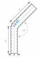 Hliníkové (Alu) koleno 45° - průměr 54mm (2,13 palce) - délka 60cm