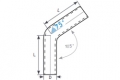 Hliníkové (Alu) koleno 75° - průměr 57mm (2,25 palce) - délka 60cm