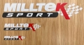 Klasická samolepa s logem Milltek Sport - bílá 104x22mm