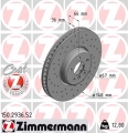 Přední brzdové kotouče Zimmermann BMW 348x36mm - 5x112mm - vrtané