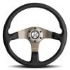 Volant Momo Tuner 350mm - černý/antracit - kůže (homologace) | High performance parts