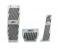 Pedály ProRacing pro BMW 5-Series E60 / E61 / F10 / F11 / GT F07 (14-) s logem M technik - automatická převodovka - stříbrné | High performance parts