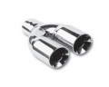 Koncovka výfuku kulatá rovná dvojitá - průměr 2x 76mm | High performance parts
