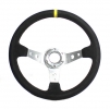 Sportovní volant SW018 - 350mm semiš / 90mm - černý/stříbrný | 