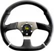 Volant OMP Cromo 350mm - černý/chrom - kůže | 