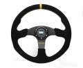 Sportovní volant Epman - 350mm semiš - černý/černý (žlutý proužek) | 
