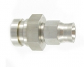 Propojovací adaptér rovný D-03 (AN3) 3/8x24-UNF samice konkávní 17mm Hex - D-03 (AN3) hadice - nerezový | 