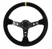 Sportovní volant SW018 - 350mm semiš / 90mm - černý/černý | 
