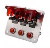 Startovací panel hliníkový - 3x přepínač kill switch + LED | 